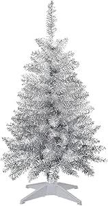Silver 30" Christmas Tree with Ornaments