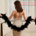 2 Yards 80g Turkey Chandelle Feather Boa for DIY Craft,Party Dancing Dress Up, Halloween Decoration