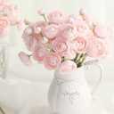 Floroom Ranunculus Artificial Flowers 18 Pcs Blush Faux Silk Mini Ranunculus Bulk Fake Wedding Filler Flowers for DIY Pink Bouquets, Centerpieces, Bridal Shower Decorations & Arrangements