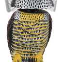 Hausse Fake Owl Decoy to Scare Birds Away, 15 inch Wagging Head Plastic Owl Scarecrow Bird Deterrents, Owl Statue Nature Enemy Horned Pest Repellent for Outdoor Garden Yard