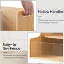 HOOBRO Vinyl Record Storage Crate, Stepped 2-Tier Record Crate, Album Storage Box, Visible Record Holder Crate with Handle, for Vinyl, Magazine, Folder, Album, Natural YL02CW01