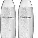 Sodastream 1L Twin Pack Dishwasher Safe Slim Bottle (White) (33.8 Ounces)