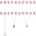 Acrylic Necklaces Holder Wall Mounted Necklace Hangers Hanging Jewelry Organizer with 12 Hooks, Clear Jewelry Hangers for Necklace Organizer for Girls Women, Necklace Hooks for Wall (Pink, 2 Pack)
