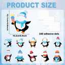 60pcs Winter Theme DIY Cutouts Penguin Bulletin Board Decoration Set Christmas Penguin with Hat Paper Cut-Outs Decor for Winter Holiday DIY Photo Craft Xmas Party School Classroom Wall Door Supplies