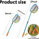 Fishing Net with Bucket Fishing or 3 Pack Retractable Lightweight Landing Net with Aluminum Rod Handle Kids Fishing Nets for Youth Catch and Release Butterfly Nets