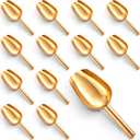 Roshtia 12 Pcs Gold Ice Scoops Stainless Steel Mini Scoop Candy Scoops for Kitchen Dispenser Buffet Jars, Scooping Coffee Bean, Sugar, Flour, Spice (5 oz)
