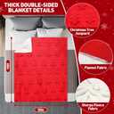 50x60 Inches Sherpa Christmas Blanket for Holiday Home Decor, Red Xmas Tree Jacquard Soft Flannel Fleece Throw Blanket for Bed Couch Sofa, Christmas Decor Gifts for Women Men Teen Family Friends