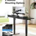 HUANUO 48 x 24 Electric Standing Desk with 2 Drawers, C-Clamp Mount Compatible, Height Adjustable Computer Desk, Home Office Stand Up Desk with 4 Preset Heights & 2 Hooks, Black
