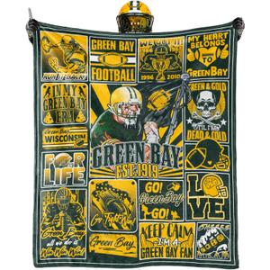Football Blanket Fan Gifts for Men Women Sport Throw Blanket Football Style Merch Gear 60"x50" Cozy Sofa Bed