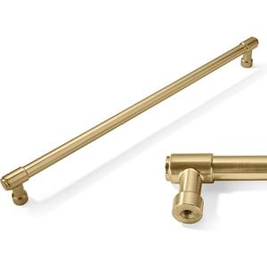1 Pack Appliance pulls 18 inch(457mm) Brushed Gold Cabinet Pulls Extra Long Satin Brass Cabinet Handles Kitchen Hardware for Cabinets and Drawer