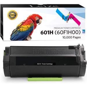 Leize Remanufactured 60F1H00 601H Toner Cartridge Replacement for Lexmark 60F1H00 601H 60F1000 MX410de MX310dn MX611de MX510de MX310 MX410 MX510 MX511 MX610 MX611 Toner (10,000 Page-Yield, Black)