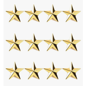 Gold Point Star Lapel Pins, Enamel Pin Set (1 In, 24 Pack)