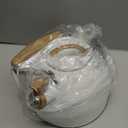 Whistling Tea Kettle with Wood Handle Stainless Steel Teakettle Teapot Stove Top Teapot for Home Kitchen Outdoor Camping Hiking 3L White