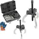 Gear Puller Set, 3" and 7" Puller Kit, 3 Jaw Gear Bearing Flywheel Pulley Removal Tool, 2 or 3 Reversible Jaws Wheel Puller