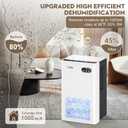 ToLife Dehumidifier for Home, 1000 sq.ft Dehumidifiers for Basement Bedroom Bathroom with 95 OZ Water Tank, Auto Shut Off 7 Colors LED Light, White Black