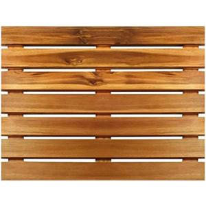 Villa Acacia Wooden Bath Mats -23 x 23 Inch Acacia Wood Indoor or Outdoor Shower Mats - Slated Platform Wood Shower Mat for Floor