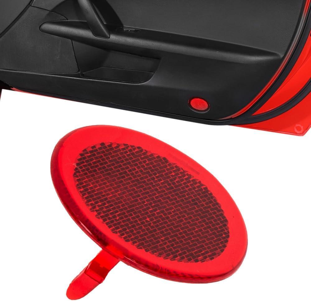 Door Reflector Trim Compatible with Chevrolet Corvette C6 2005-2013, SSR 2003-2006 Compatible with Pontiac Bonneville 2261-2756 Interior Front Door Reflector Warning Trim Red FL/FR Side