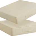 Codi Patio Chair Cushions 19x19 Inch, Waterproof Seat Cushion for Outdoor Furniture with Handles & Adjustable Straps, Fade Resistant - Set of 2, Beige