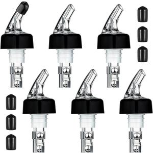 BBTO Automatic Measured Bottle Pourer Spout Liquor Pourers Bottle Jigger Quick Shot Spirit Measure, 1 oz/ 30 ml(Clear, Black,12 Pieces)