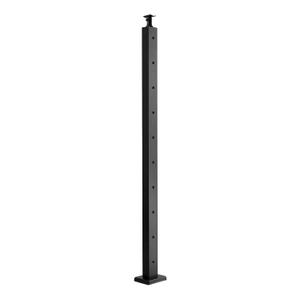 VEVOR 3 Pack Cable Railing Post, 36"x2"x2" Level Drilled Deck Railing Post, SUS304 Stainless Steel Black Cable Railing System Kit for Indoor Outdoor Deck Balcony,4JZLGZXHS914MY65M001V0 (36"x2x2)
