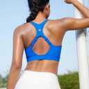 RUNNING GIRL Adjustable Straps High Impact Sports Bra for Women,High Support Workout Sports Bras with Sewn in Pads (Blue, S)