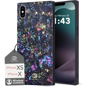 Cocomii - Rectangle Case Compatible with iPhone Xs/X - Opalescent Pearl, Glitter Sparkle, Glossy, Women Girls Men, Protective Phone Case for iPhone Xs/X 5.8 inch, Abalone