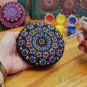 Mandala Rock Painting Kit Mandala Dotting Tools Set - 5 Large Wooden Rocks + 6 Stencils + Acrylic Paints - Relaxing Arts and Crafts for Adults Women - DIY Hobbies Art and Projects Dot Art Kit