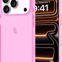 JJGoo Compatible with iPhone 17 Pro Max Case Clear, Soft Transparent TPU Bumper Cover, Slim Thin Shockproof Phone Cases, Pink