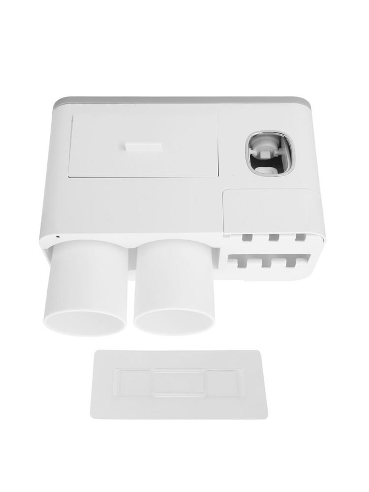 Compact Toothbrush Rack with Automatic Squeezer for Streamlined Bathroom Use
