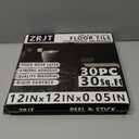 Peel and Stick Floor Tile 30-Pcs Cover 30 Sq.Ft, Vinyl Flooring Tiles 12 x 12 Matte Self Adhesive Flooring Stickers Waterproof Removable for Renter, Bathroom Living Room, Black Flower (Black & White Blossom)