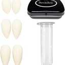 Secaden Cosplay 3 Pairs Vampire Teeth with Adhesive Dentures Halloween Party Props Fangs (13mm, 15mm, 17mm)