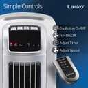 Lasko Oscillating Tower Fan with Remote Control, 3 Quiet Speeds, Timer for Bedroom, Kitchen, Office Use, White, 36" 2510