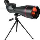 25-75x100 Spotting Scope for Target Shooting with Upgraded Tripod Carrying Bag and Phone Adapter Angled Spotter Scope for Bird Watching Hunting Wildlife Scenery Monocular for Adults