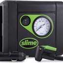 Slime 40060 Tire Inflator, Compact, Portable Car Air Compressor, Analog, Quick Connect Air Hose, Flat Tire Puncture Repair, 12V, 10 Min Inflation Black