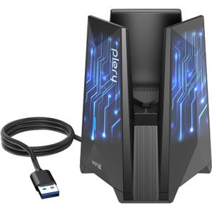 PLERY BE6500 USB WiFi 7 Adapter for Gaming 4K Streaming, TriBand 6500Mbps Wireless Dongle for Desktop PC with TypeC to USB 3.0, DriverFree for Home Office & Entertainment, Support Windows 11/10