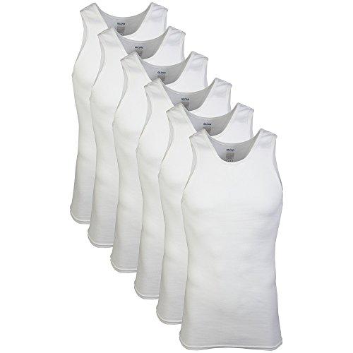 Gildan Men's A-shirt Tanks, Multipack, Style G1104, White (4 Pack), XX-Large