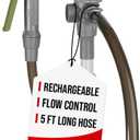 TERA PUMP E85 Fuel Barrel Rechargeable Battery Powered Transfer Pump - 3.2 GPM w/Telescoping Intake tube, Lever Action Style Fuel Nozzle (5 FT Hose)