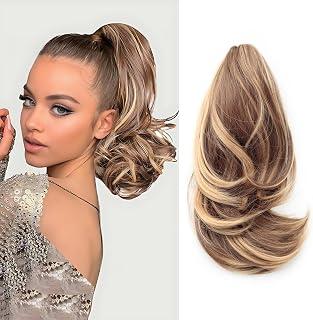 DAXSRXI Claw Clip Ponytail Extension, Clip in Ponytail, 10 Inch, P9/27 | Ash brown & honey blonde highlights, Ponytail Extension, Pony Tails Hair Extensions, Hair Ponytail Extension