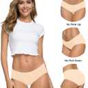 Altheanray Womens Underwear Cotton Underwear for Women Seamless Hipster Bikini Briefs Panties 5 Pack, Large