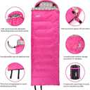DESERT & FOX Cotton Flannel Sleeping Bags with Pillow, 4 Season Warm & Cold Weather Envelope Compression Sack, Lightweight & Portable Backpacking Sleeping Bag for Outdoor Camping, Hiking, Traveling