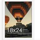 18x24 Picture Frame, White 18 x 24 Poster Frame for Horizontal or Vertical Wall Mounting, 1 Pack
