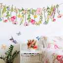 Wildflower Party Decorations Butterfly Flower Banner Flower Leaves Banner Butterfly Garland for Wall Garden Spring Baby Shower Wedding Backdrop Decor