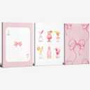 CCMXMKO Trendy Pink Bows Wall Art Preppy Cocktail Pictures Canvas Print Coquette Room Decor Aesthetic Poster Set of 3 Girly Wall Art College Apartment Wall Decor Framed16x24inch