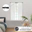 Kenney Rogers Twist & Fit Tension Window Curtain Rod, No Tools Installation, 5/8" Diameter, Adjustable 4884", Black