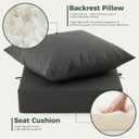 Zonamat Outdoor Cushions for Patio Furniture, Outdoor Seat Cushion Set 24 x 24 x 5.75 Inch, Waterproof & Fade Resistant Outdoor Chair Cushions, Deep Patio Chair Cushion with Removable Cover, Dark Grey