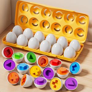 Matched Eggs Toddler Toys 1 2 3 4 Year Old - Shape Color Sorting Games, Kids Easter Eggs, Toddler Sensory Toys, Preschool Educational Boy Toy, Gifts for Baby 6-12 Months+