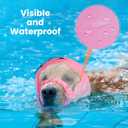 Nanaki Adjustable Shower Caps for Dogs Ears Dog Ear Covers for Bath, Shower Cap Reusable Waterproof Ear Covers for Dogs, Dog Ear Protection for Bath Dog Bath Ear Protection Bathing Grooming Swimming, Pink