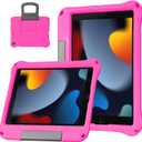 Case Compatible with iPad 10.2 Inch 2021/2020/2019, for iPad 9th/8th/7th Generation Case,Light Weight Shock Proof Convertible Handle Stand Full Body Kids Case (Pink)