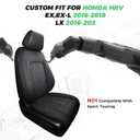 for Honda HRV Seat Covers 2016-2018 EX EX-L & 2016-2022 LX, Custom Fit Car Seat Cover Full Set, Luxury Leather HR-V Seat Protectors, Waterproof SUV Interior Cushions Accessories, Black