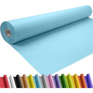 SMART&CASUAL 24" x 1,500" (125') Light Blue Kraft Craft Paper Roll for Gift Wrapping Bulletin Board Bouquet Flower Art Packing Parcel Table Covering 80GSM 55LB (Light Blue, 24" x 125')
